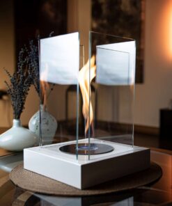 Big Storm Beyaz Bioethanol Masaüstü Şömine - FYR Luxury