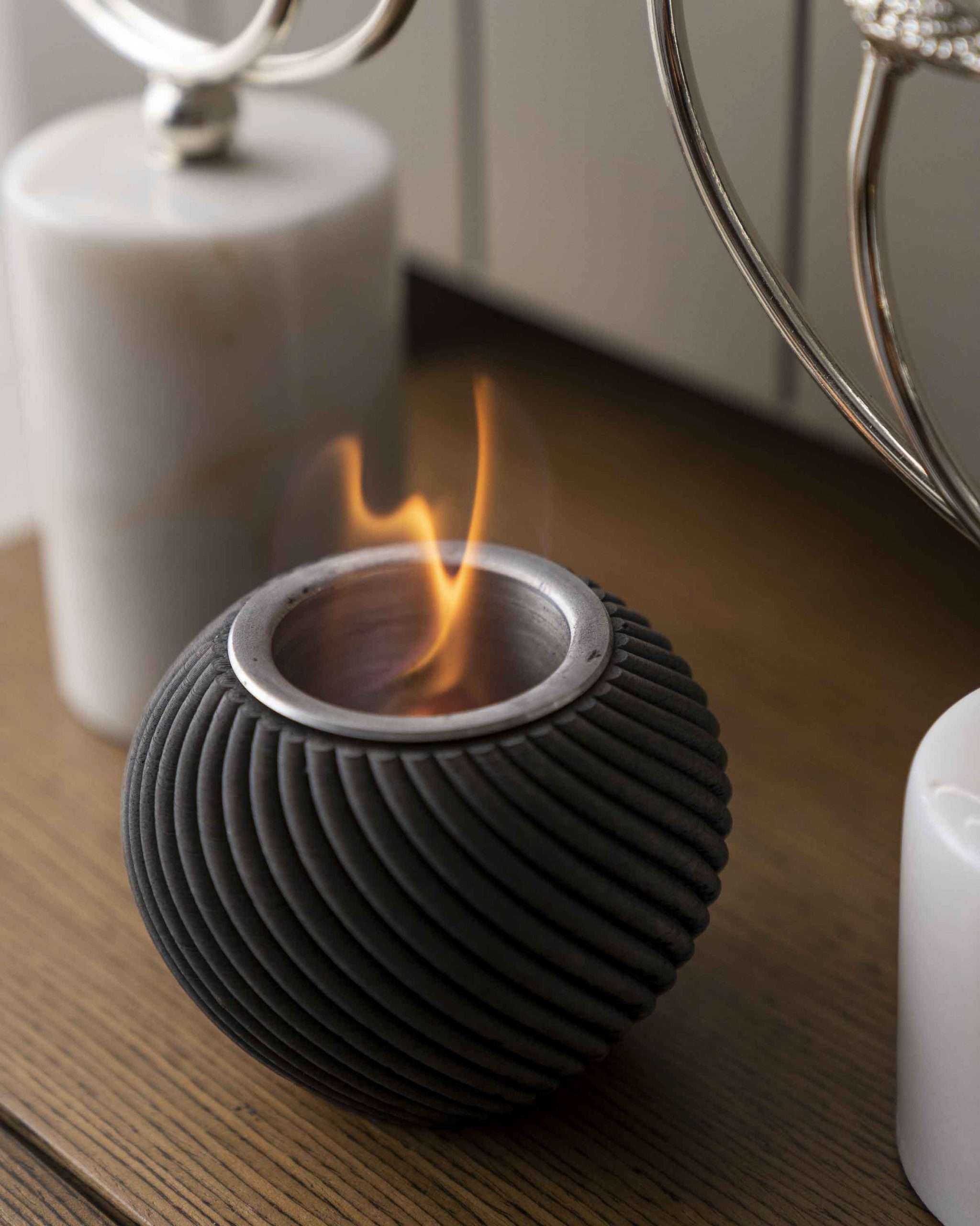 Vase Mini Siyah Masaüstü Şömine2