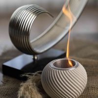 Vase mini beyaz - beton masaüstü şömine