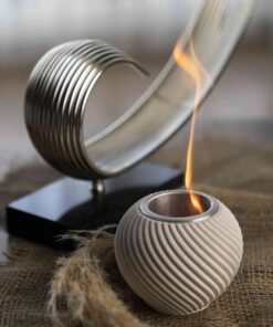 Vase mini beyaz - beton masaüstü şömine