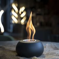 VASE Pure Siyah – Beton Ateş Çukuru – Masaüstü Şömine | FYR Luxury