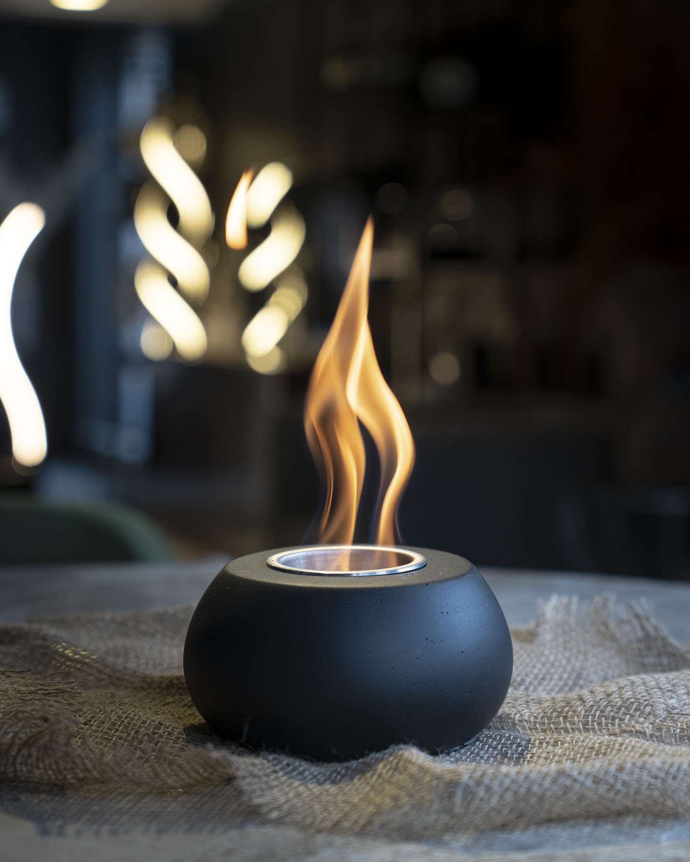 VASE Pure Siyah - Beton Ateş Çukuru