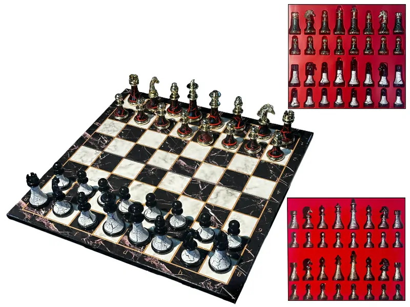 GAMBIT Royal Mermer Desenli Satranç Seti
