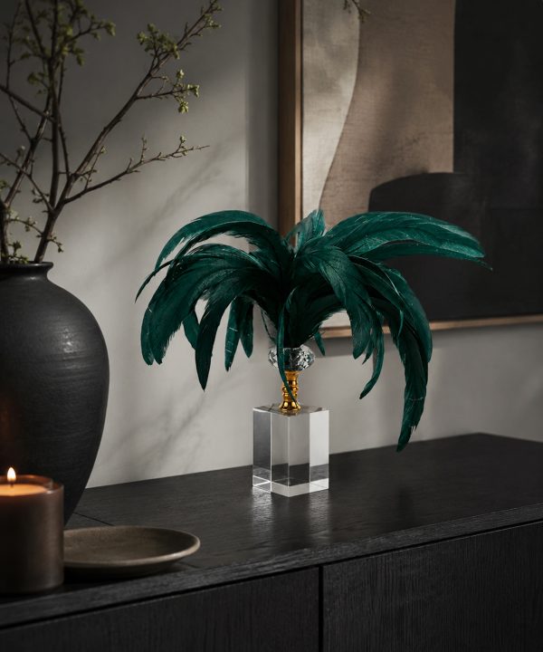 PLUME Kare Kristal Tüy Obje – Yeşil – Dekoratif Objeler | FYR Luxury – 2. görsel